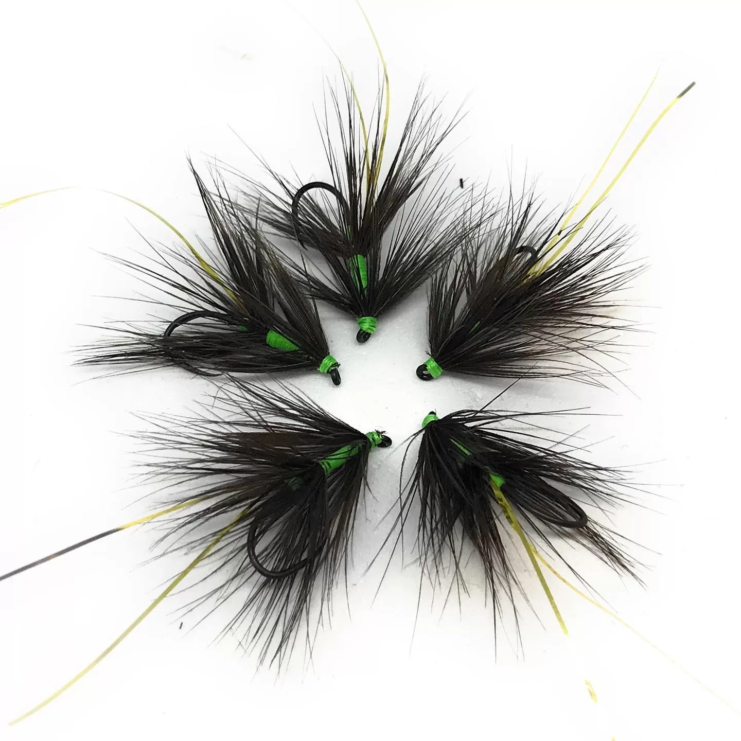 Double Green & Black Wet Fly <p> 3 artificiali. – featured