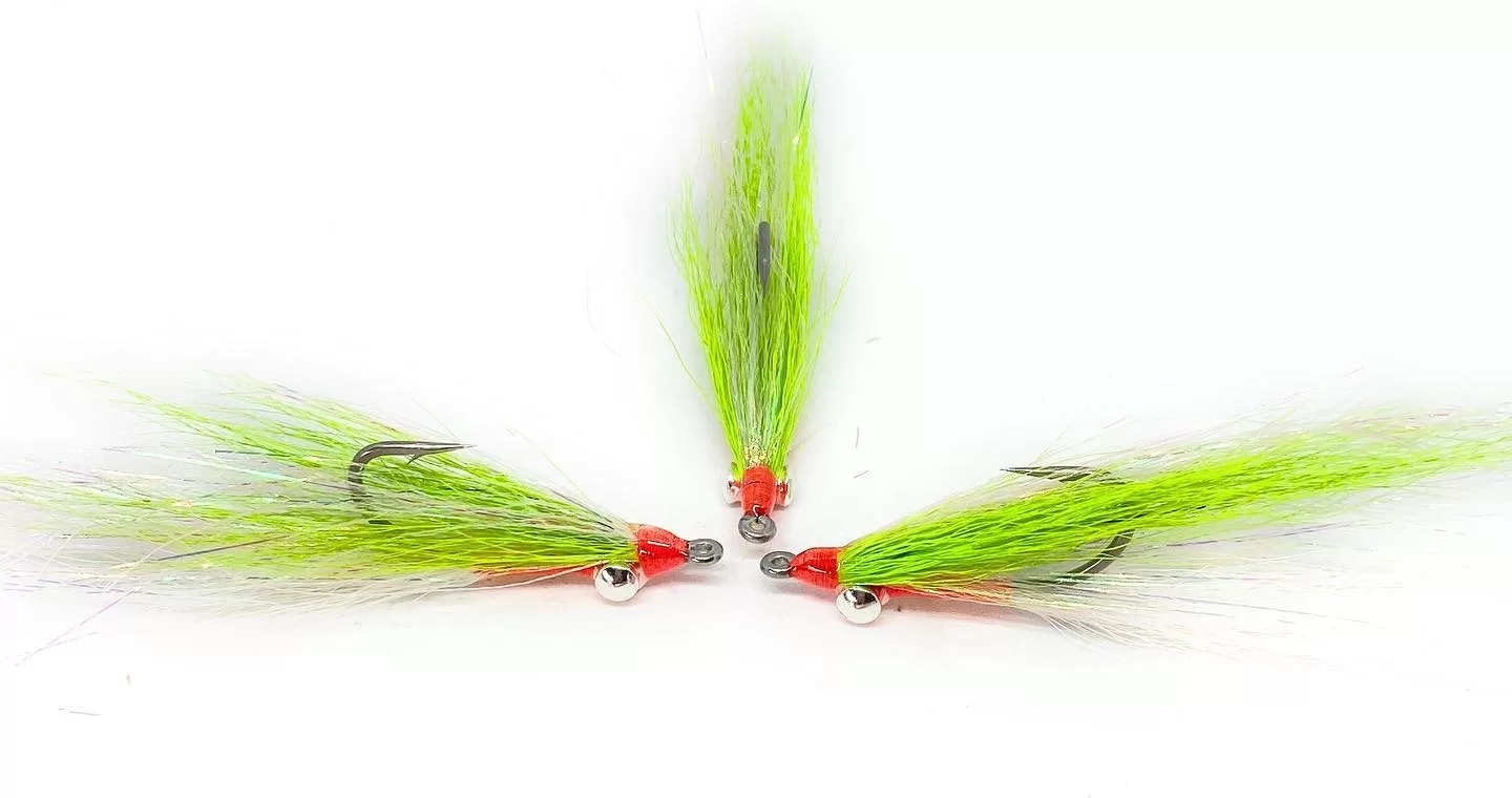 Chartreuse & Red  Clouser Minnow Saltwater Fly <p> 1 artificiali. – featured