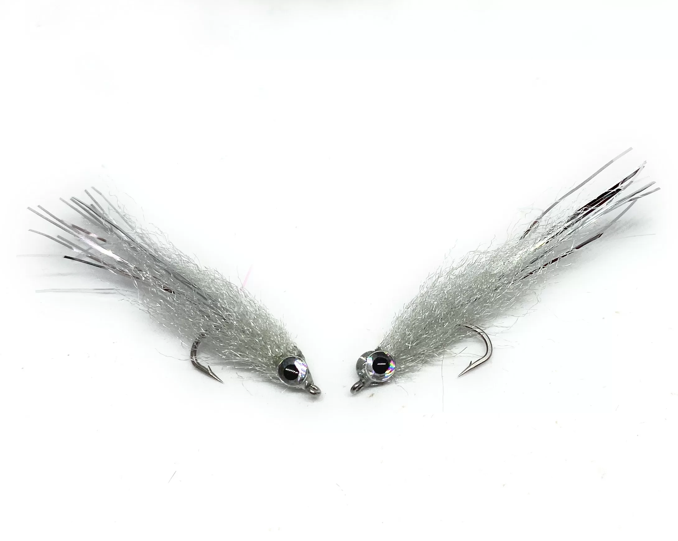 Micro Minnow Grey & Silver Saltwater Fly <p> 2 artificiali. – featured