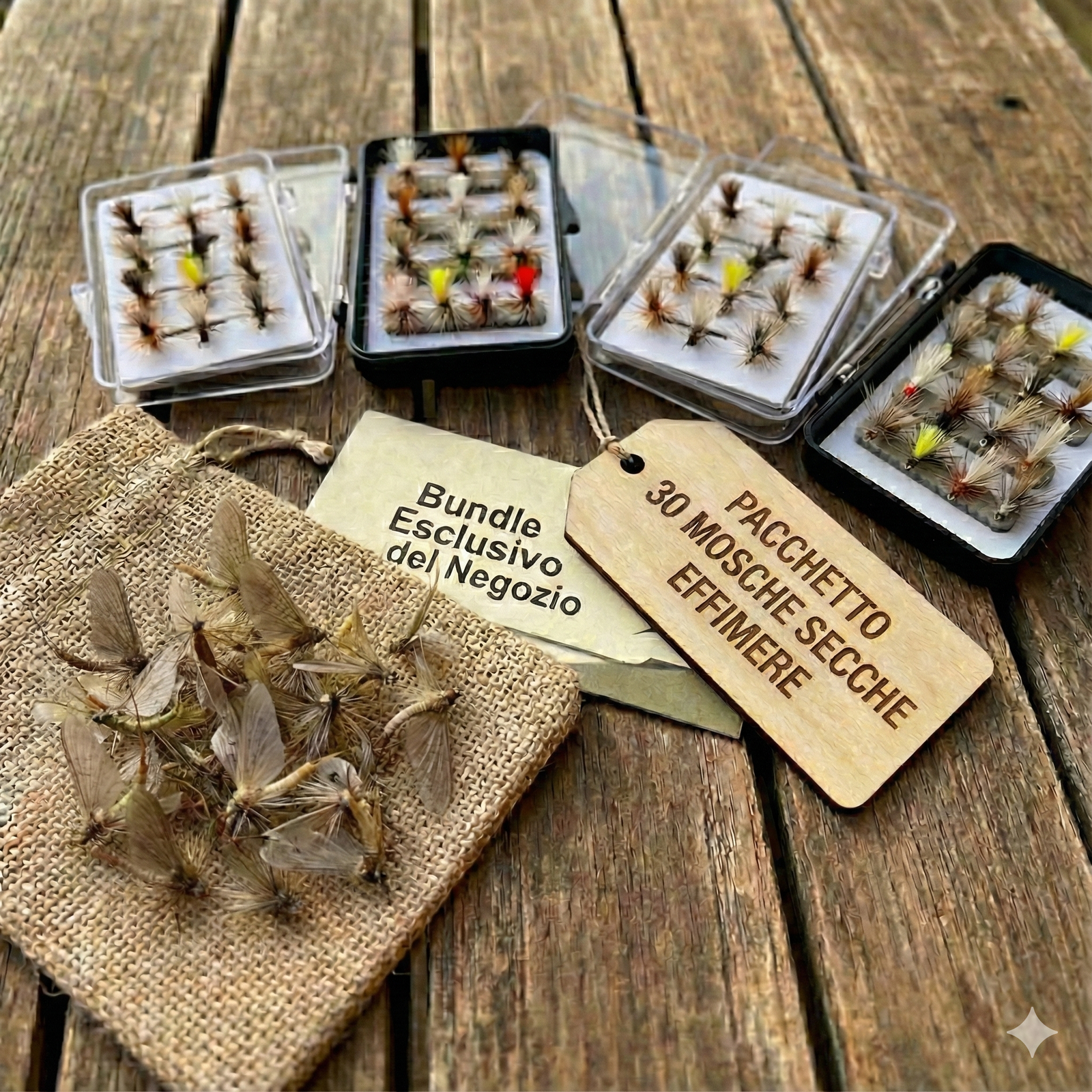 Pacchetto 60 Mosche Secche Effimere – Crea il tuo Assortimento (20x3)